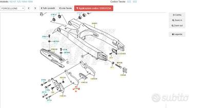 Cruna catena Sx Kawasaki KX 125 120531234