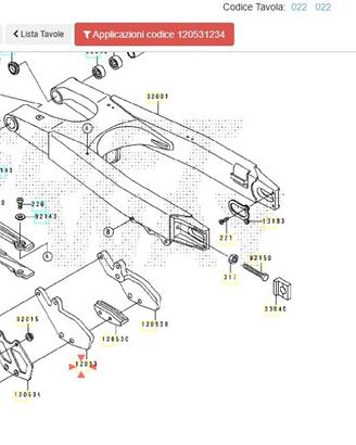 Cruna catena Sx Kawasaki KX 125 120531234