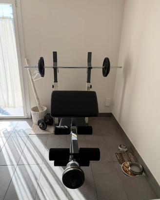 panca bilancere e pesi vari