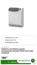 Radiatore a gas metano a parete