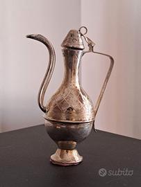 caraffa ottomana rame e argento anni '80