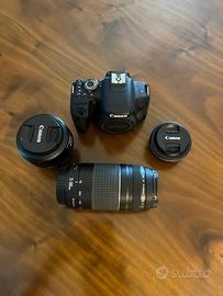 Canon eos 800D + 18-55mm + 24mm f2.8 + 75-300mm