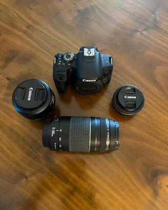 Canon eos 800D + 18-55mm + 24mm f2.8 + 75-300mm