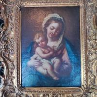 Antiquariato dipinto di fine 600 Madonna con bambi