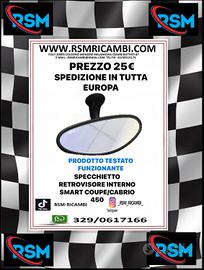 SPECCHIETTO RETROVISORE INTERNO SMART COUPE 450
