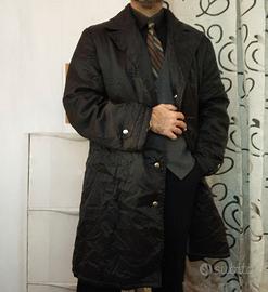 giacca lunga imbottita nero Coat Vintage  Trench