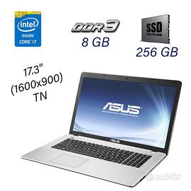 Notebook ASUS X750J 8 GB RAM 256 GB SSD 17" gaming