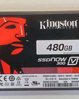 Kingston SSDNow300 Sata SSD 480 GB Come Nuovo 100%