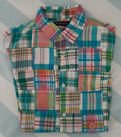 Piombo camicia patchwork madras