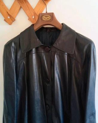 Cappotto lungo in vera pelle