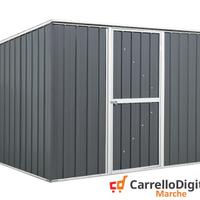 Casetta box giardino Acciaio 260x185 grigio scuro