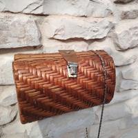 borsa vintage anni 70 in rattan 