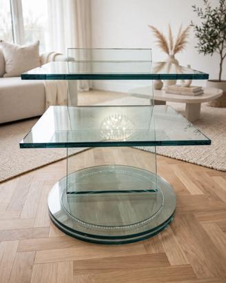 Tavolino vetro girevole stile Tonelli 15mm