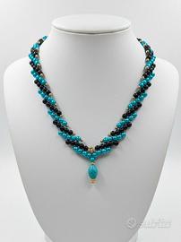 Collana Vintage Anni 80 Etno Chic Pietra urchese