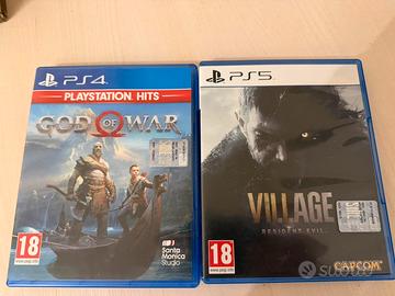 Resident Evil Village e God Of War ps5 e ps4