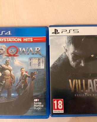 Resident Evil Village e God Of War ps5 e ps4
