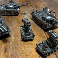 modellini carro armato e contraerea in latta vinta