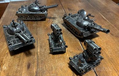 modellini carro armato e contraerea in latta vinta