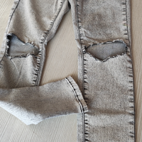 Jeans Denim ragazza strappati grigio tgS