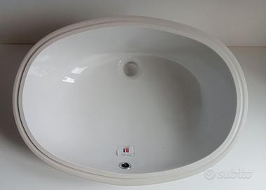 LAVABO SOTTOPIANO OVALE IN CERAMICA BIANCA LA03