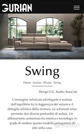 Divano Design Swing GURIAN pelle bianca