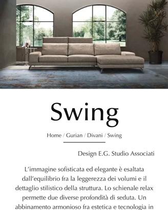 Divano Design Swing GURIAN pelle bianca