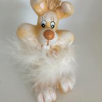 Coniglietto piume Bomboniere STOCK multipli pz.12