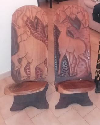 coppia di sedie etniche africane 