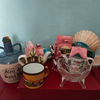 Lotto 10 pezzi vetro, ceramiche, oggettistica