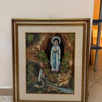 Quadro ricamato a mano - mezzo punto - con cornice