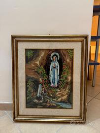 Quadro ricamato a mano - mezzo punto - con cornice