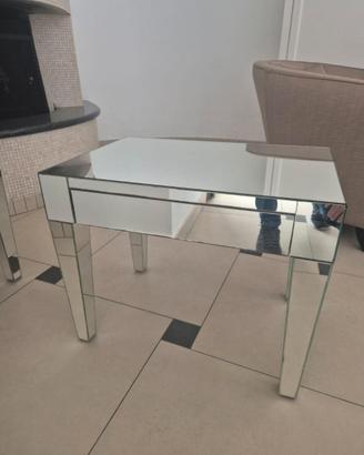 Set comodini Porada vetro specchio