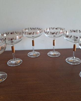 Set di 6 coppe in cristallo Bohemia – Czechoslovak