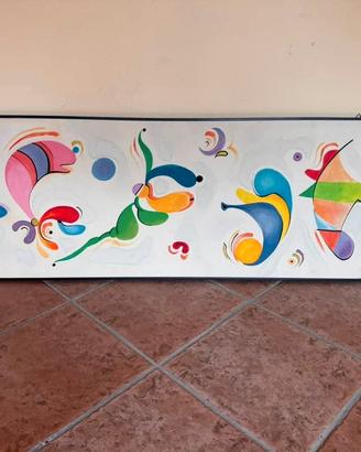 Quadro lungo astratto colorato - stile Kandinsky -