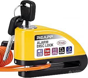 REAPP Bloccadisco Moto con Allarme 110 dB, Antifur