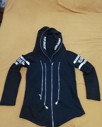 Felpa con cappuccio e zip 