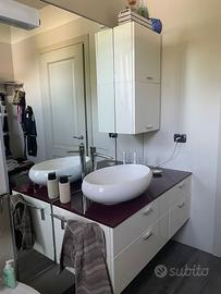 mobile bagno con pensile e ciotola in ceramica