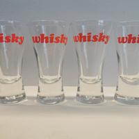 Set 4 Bicchieri Whisky Rossi Trasparenti