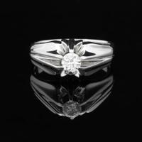 ANELLO SOLITARIO UOMO ORO 18 KT BRILLANTE 0.35 CT