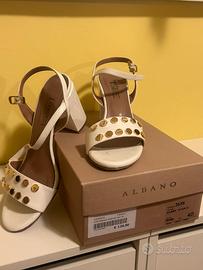 Sandali Albano Donna 40 Vernice Bianca Come Nuovi