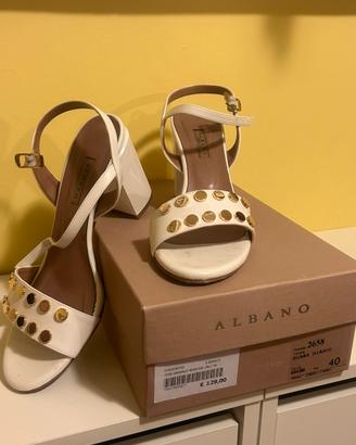 Sandali Albano Donna 40 Vernice Bianca Come Nuovi