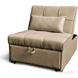 Poltrona reclinabile, puof, letto singolo grigio