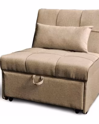 Poltrona reclinabile, puof, letto singolo grigio