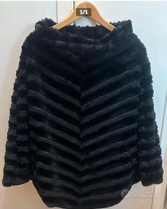 PONCHO IN FINTA PELLICCIA MARCA POIS