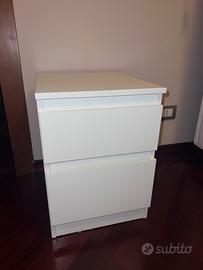 Coppia di comodini bianchi moderni – 2 cassetti