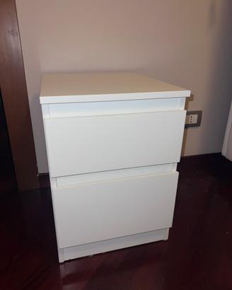 Coppia di comodini bianchi moderni – 2 cassetti