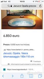 Vasca idromassaggio jacuzzi originale opalia