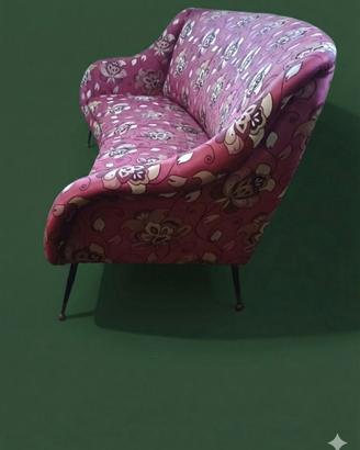 Divano mid century piedi a spillo ottone metallo