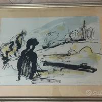 Ernesto treccani quadro litografia