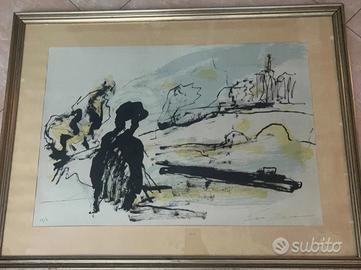 Ernesto treccani quadro litografia